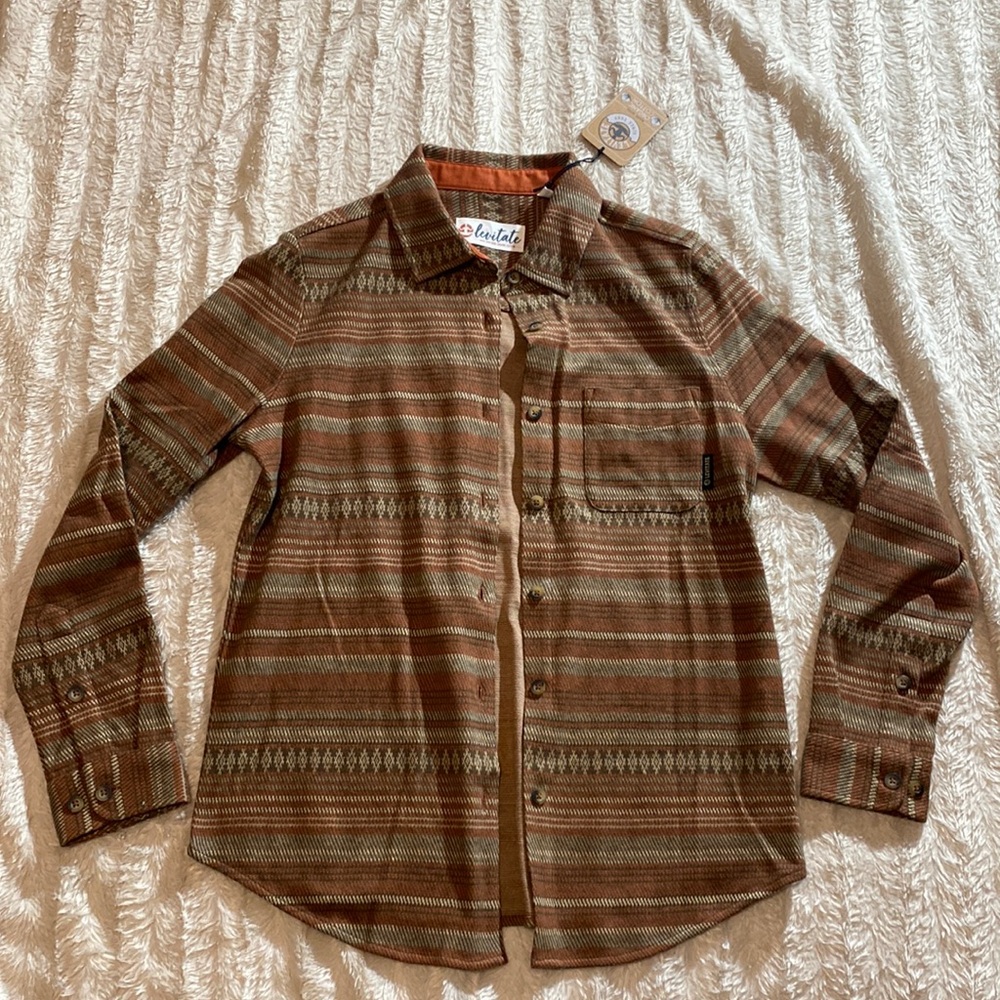 Aztec print flannel long sleeve shirt size medium NWT brand new button up top